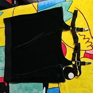 Killstar satin green mini skirt